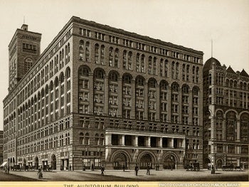 Early eching of the Auditorium Theatre.